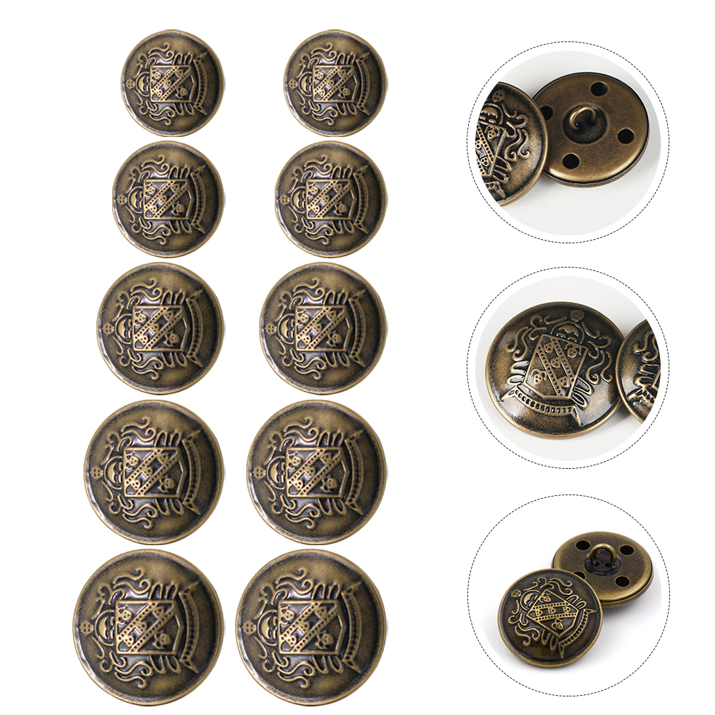 50Pcs DIY Sewing Buttons Vintage Brass Buttons Clothing